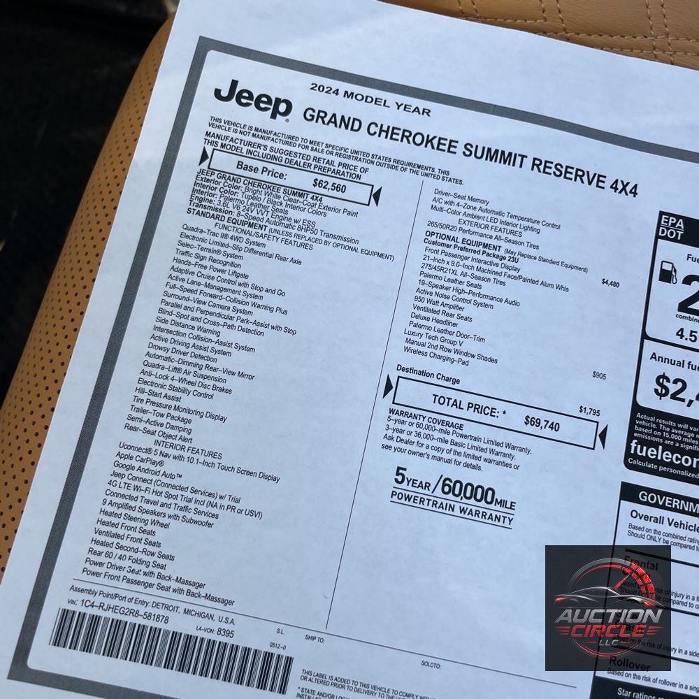 2024 Jeep Grand Cherokee Summit Reserve