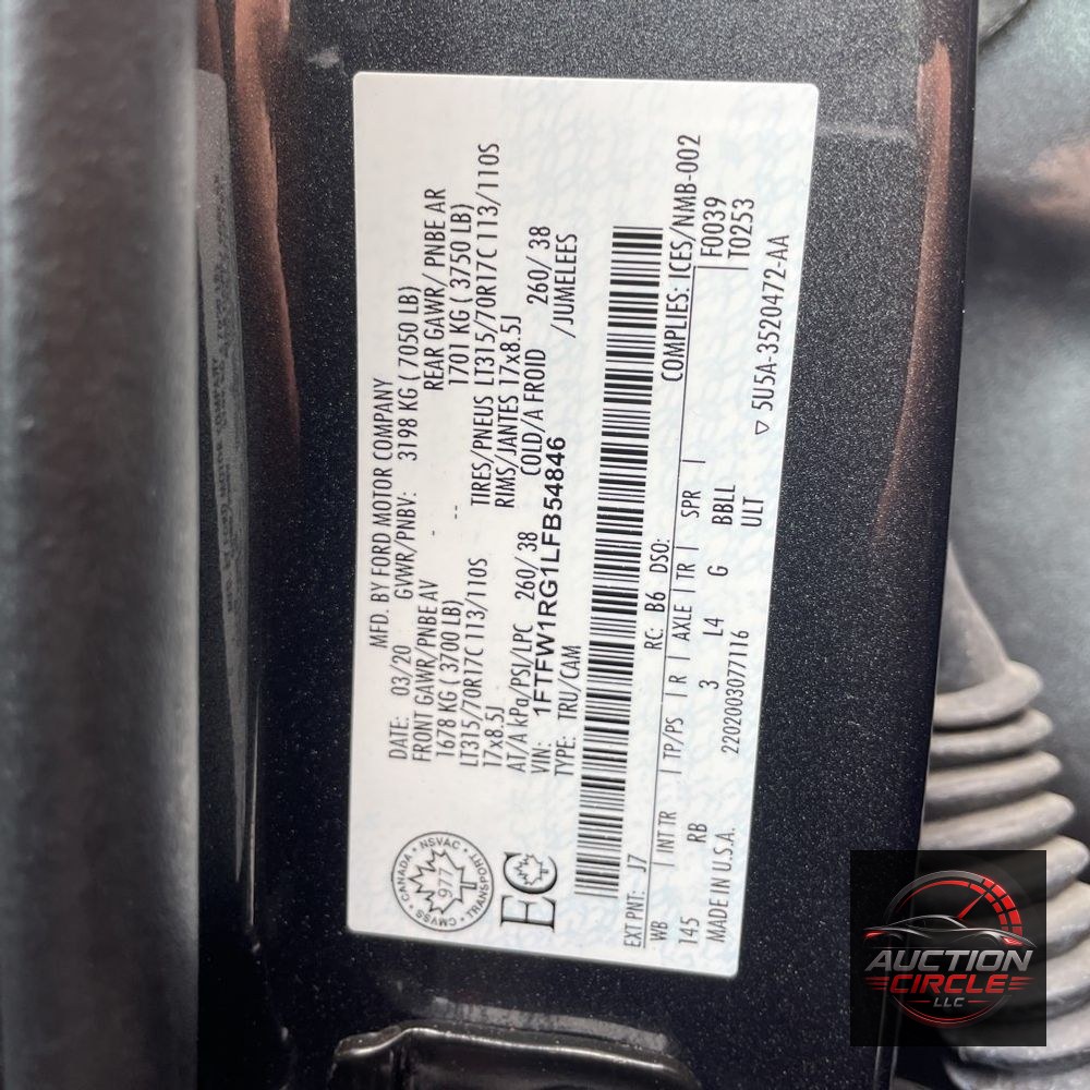 2020 Ford F150 Raptor