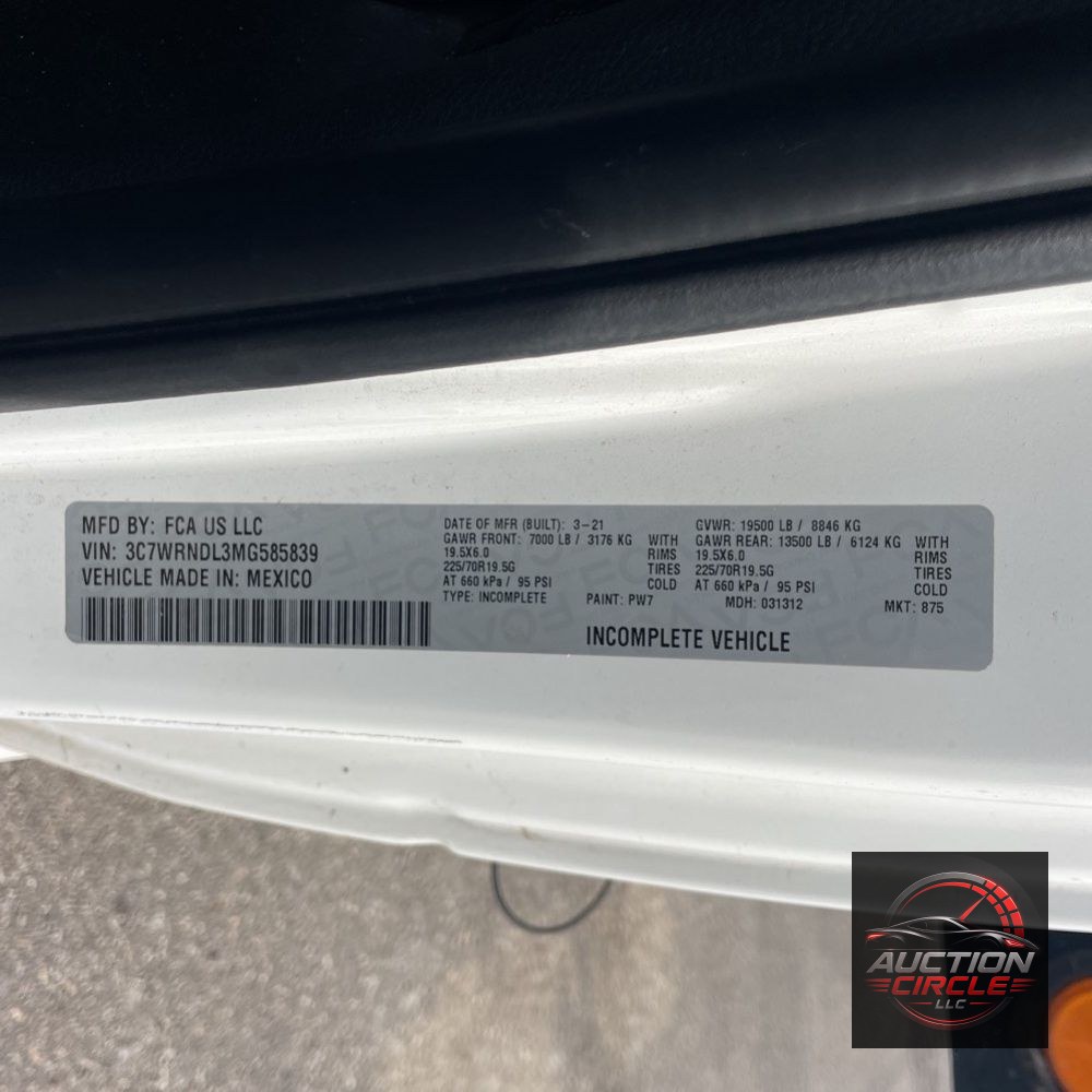 2021 Ram Commercial Tradesman CA60-120 CONV CAB/CHASSIS 4X4 6.7L