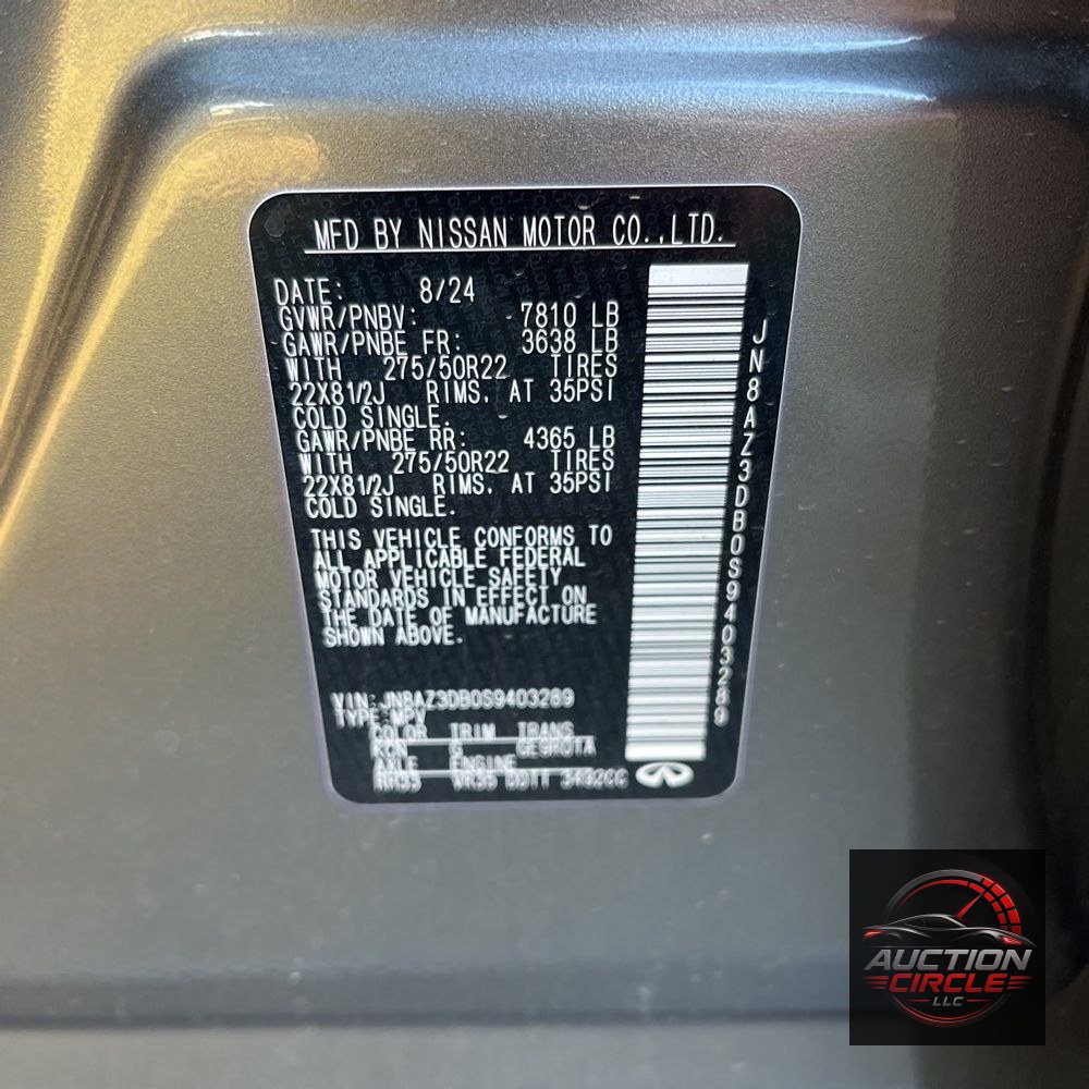 2025 INFINITI QX80 Sensory