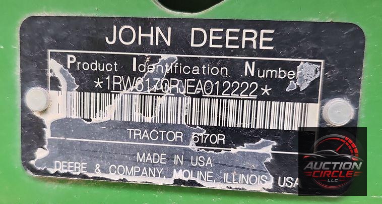 2014 John Deere 6170R MFWD tractor