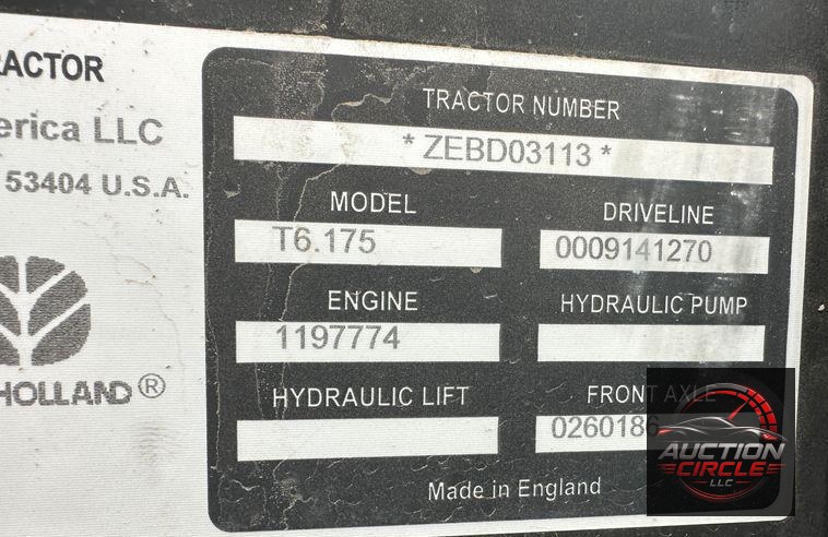 2014 New Holland T6.175  MFWD tractor