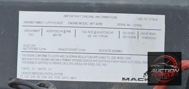 2021 Mack Granite  dump truck