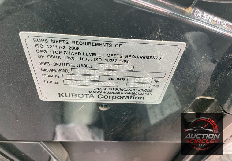 2022 Kubota KX080-4S2  mini excavator