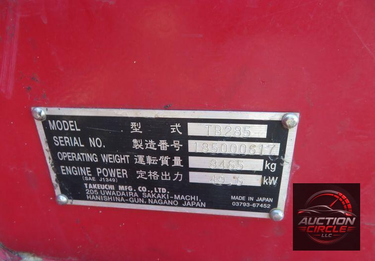 2013 Takeuchi TB285 mini excavator