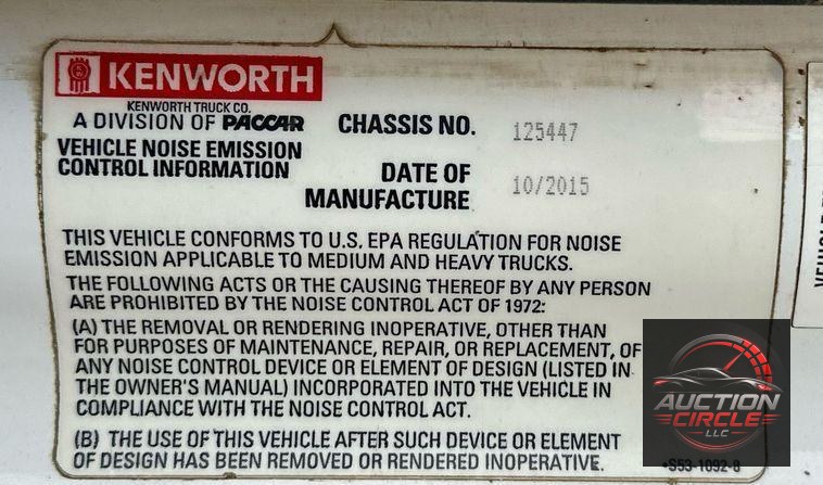 2016 Kenworth  T880 dump truck