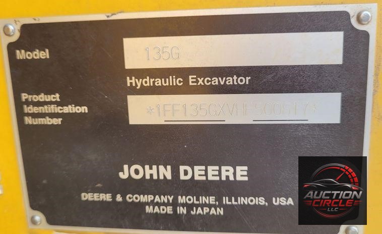 2017 John Deere 135G  excavator