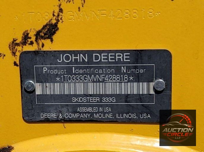 2022 John Deere 333G tracked skid steer loader