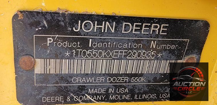 2016 John Deere 550K XLT  dozer